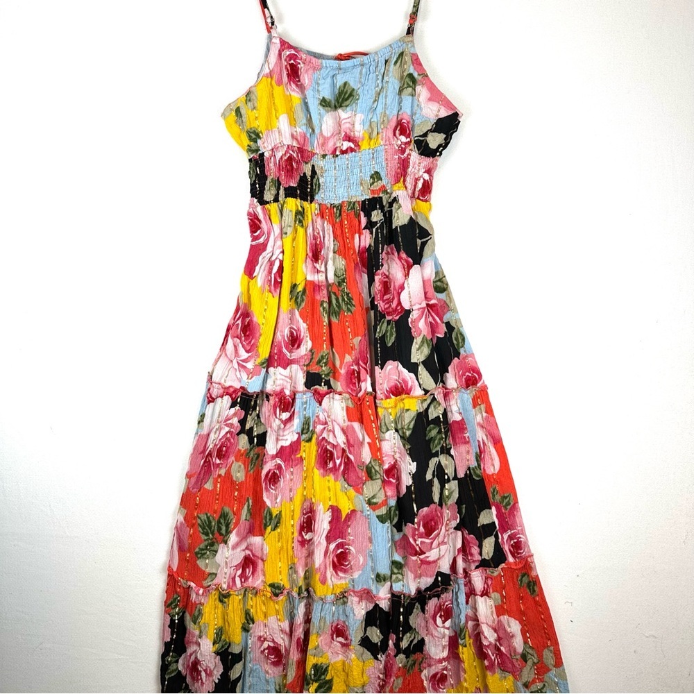 Me 2 Magic Floral Babydoll Spaghetti Strap Tiered Dress - Picture 4 of 7